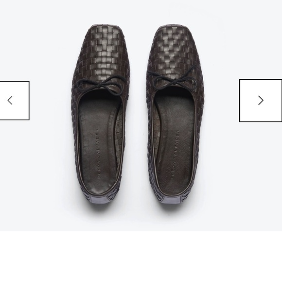 Freda Salvador Jada Square Toe Ballet Flats in Handwoven Leather in Espresso - Picture 3 of 15